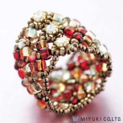 Miyuki Bead Jewelry Kit BO 102-2 Manchette Ring Red